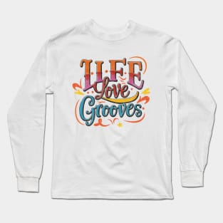 Vintage Life Love Grooves Watercolor Long Sleeve T-Shirt